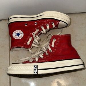 Kith Kids Red High-Top Sneakers